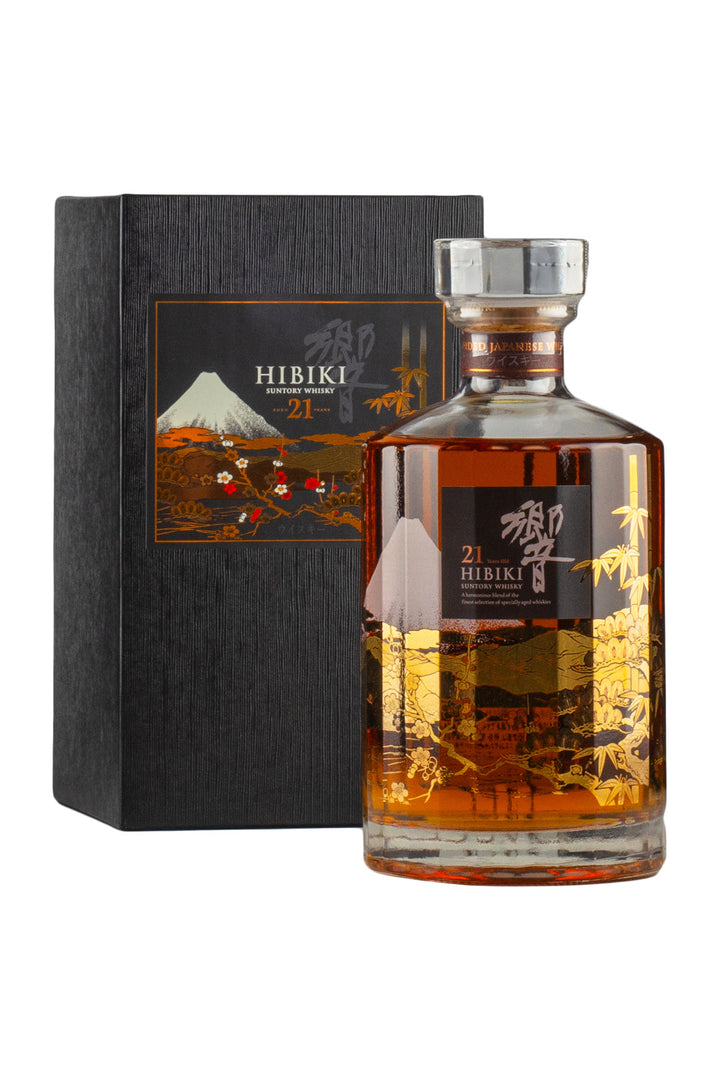 Hibiki 21 ans Kacho Fugetsu Mont Fuji Suntory, bouteille et étui – bouteille Suntory