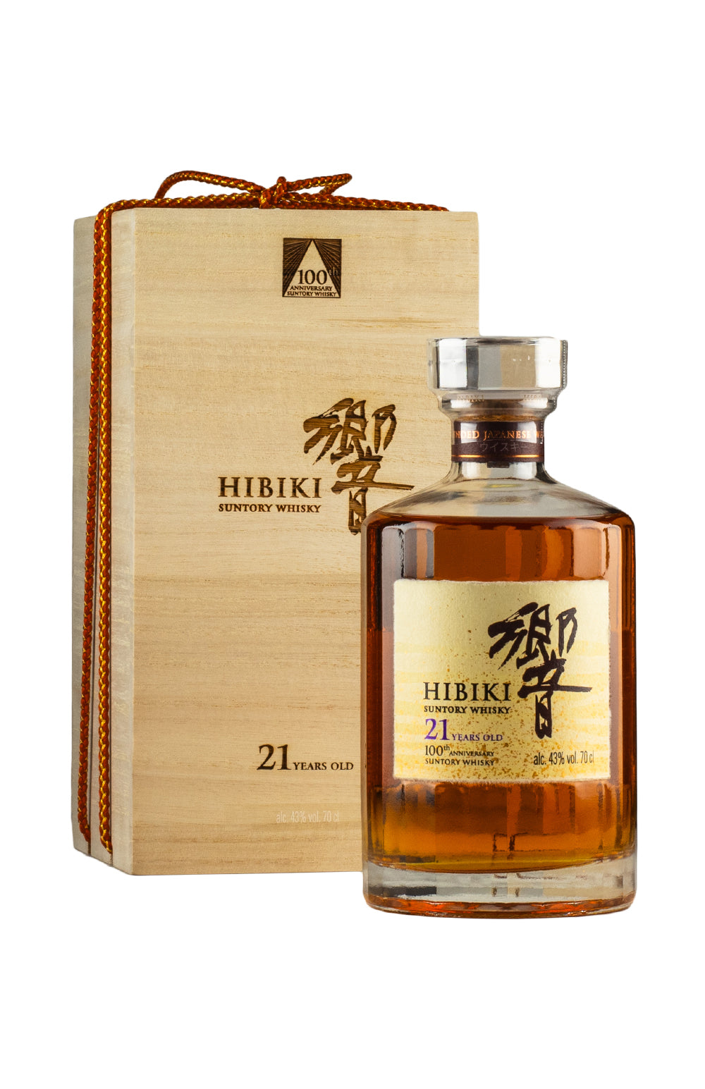 Hibiki 21 ans édition 100e anniversaire Mizunara Suntory, bouteille 70 cl – bouteille Suntory