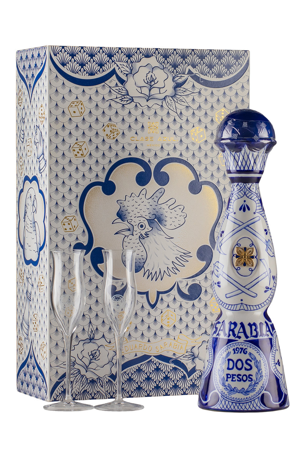 Clase Azul Encuentros × Eduardo Sarabia, carafe décorée à la main par l’artiste – bouteille Clase Azul