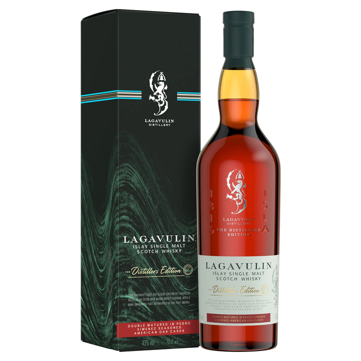 Lagavulin Distillers Edition, bouteille 70 cl et son étui – bouteille Lagavulin