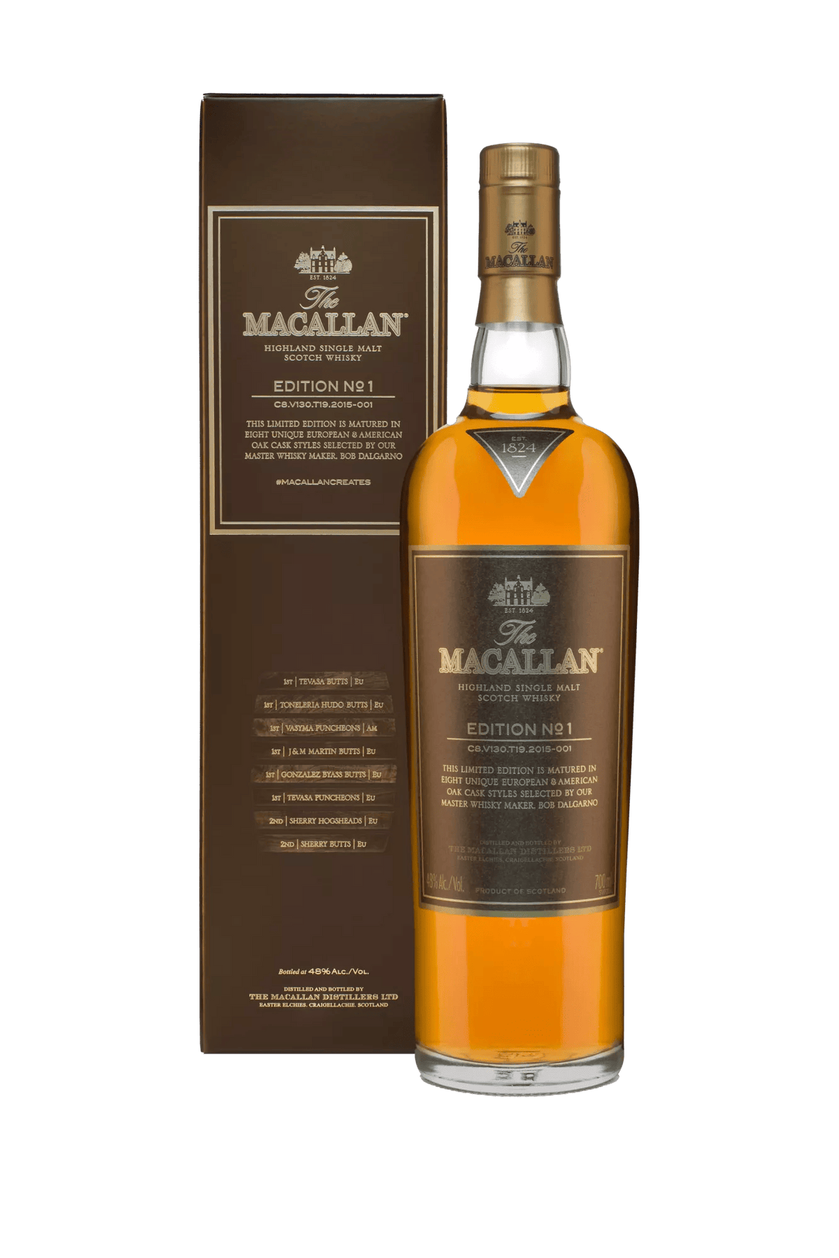 The Macallan Edition No. 1, bouteille 70 cl et son étui – bouteille The Macallan