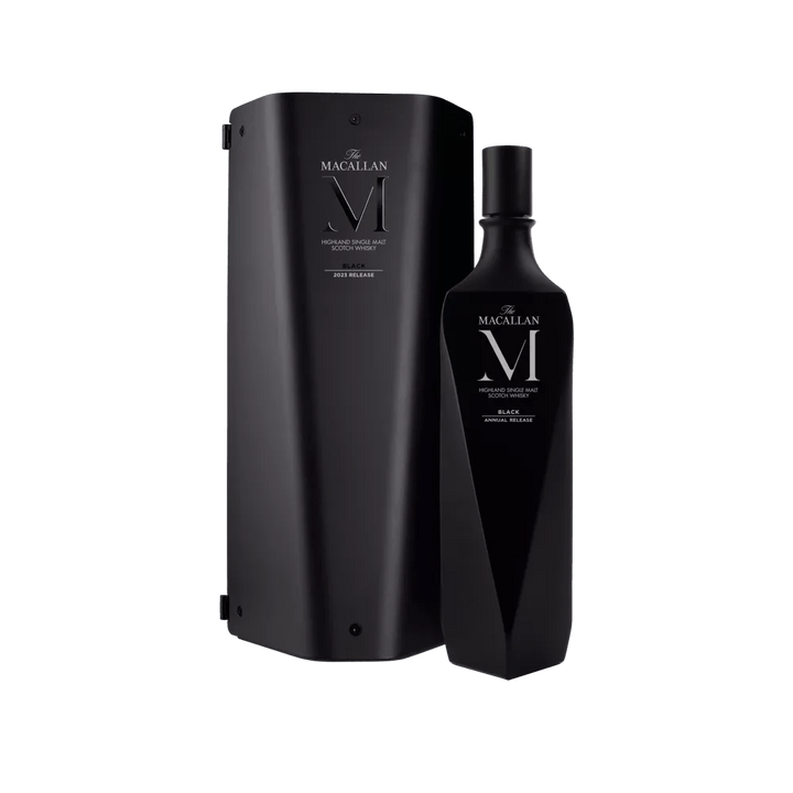 The Macallan M Black, carafe en cristal noir Lalique et coffret – bouteille The Macallan
