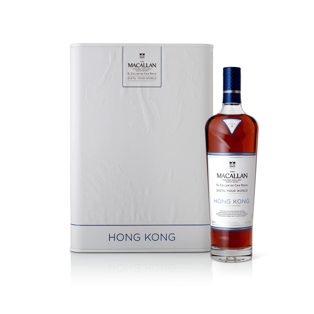 The Macallan Distil Your World Hong Kong, bouteille et coffret bleu roi – bouteille The Macallan