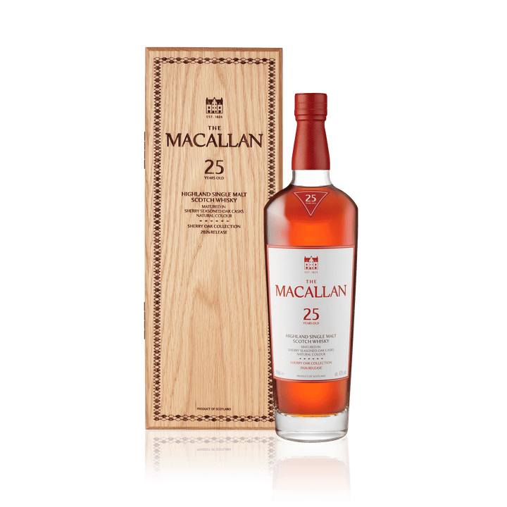 The Macallan Sherry Oak 25 ans, bouteille et étui – bouteille The Macallan