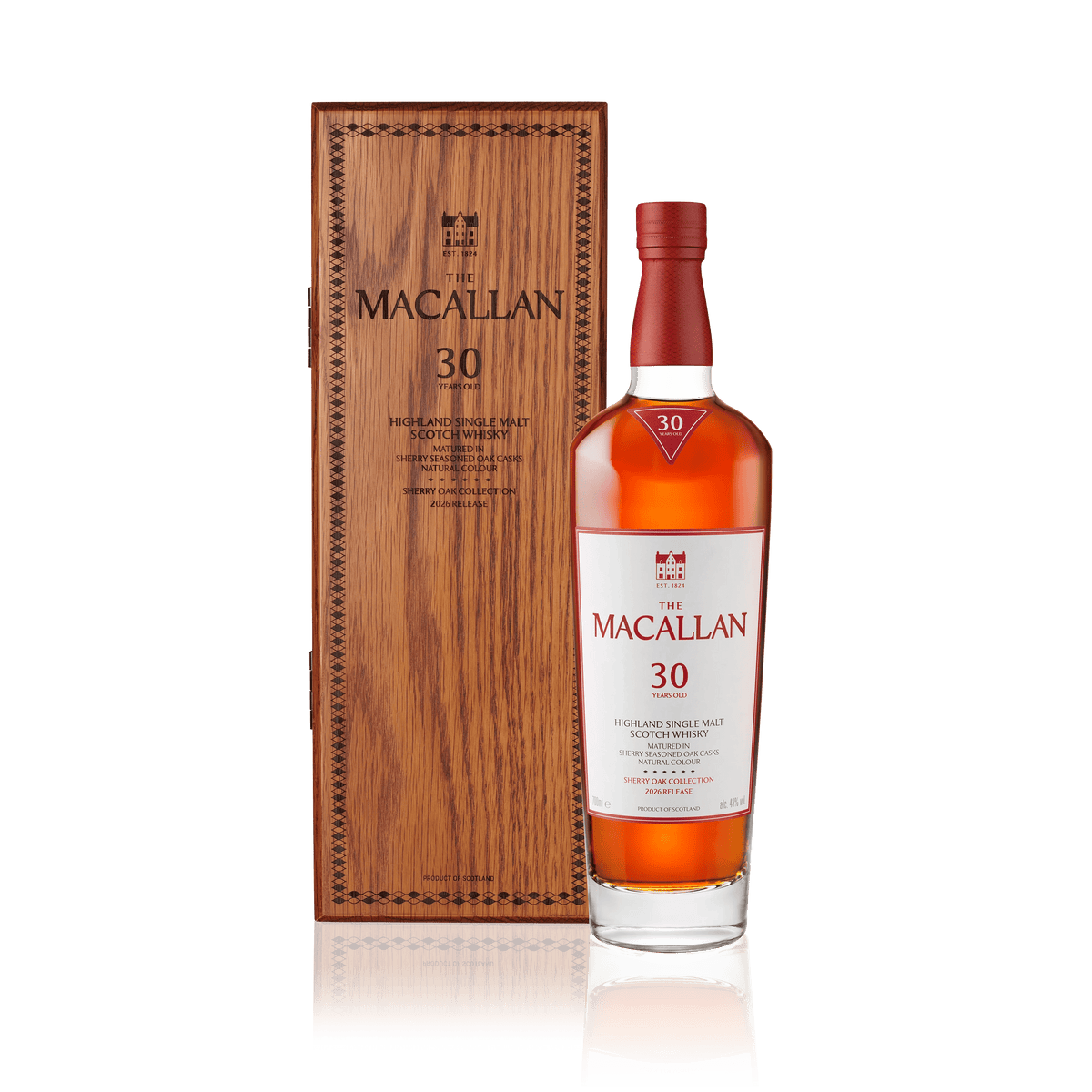 The Macallan Sherry Oak 30 ans, bouteille et étui – bouteille The Macallan
