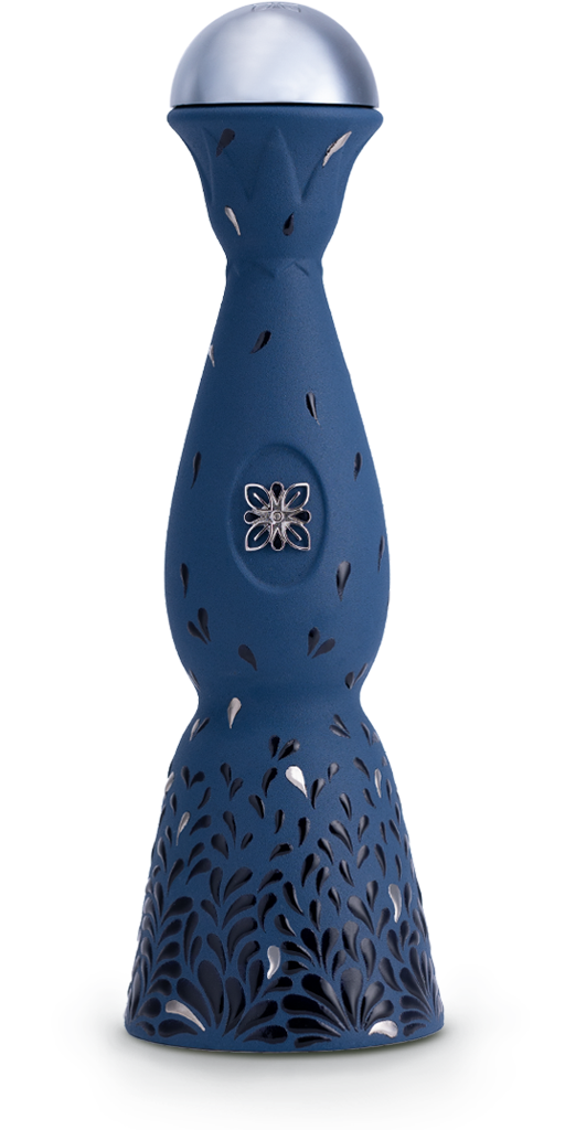 Clase Azul Reposado 25e anniversaire, carafe bleu cobalt rehaussée de platine – bouteille Clase Azul