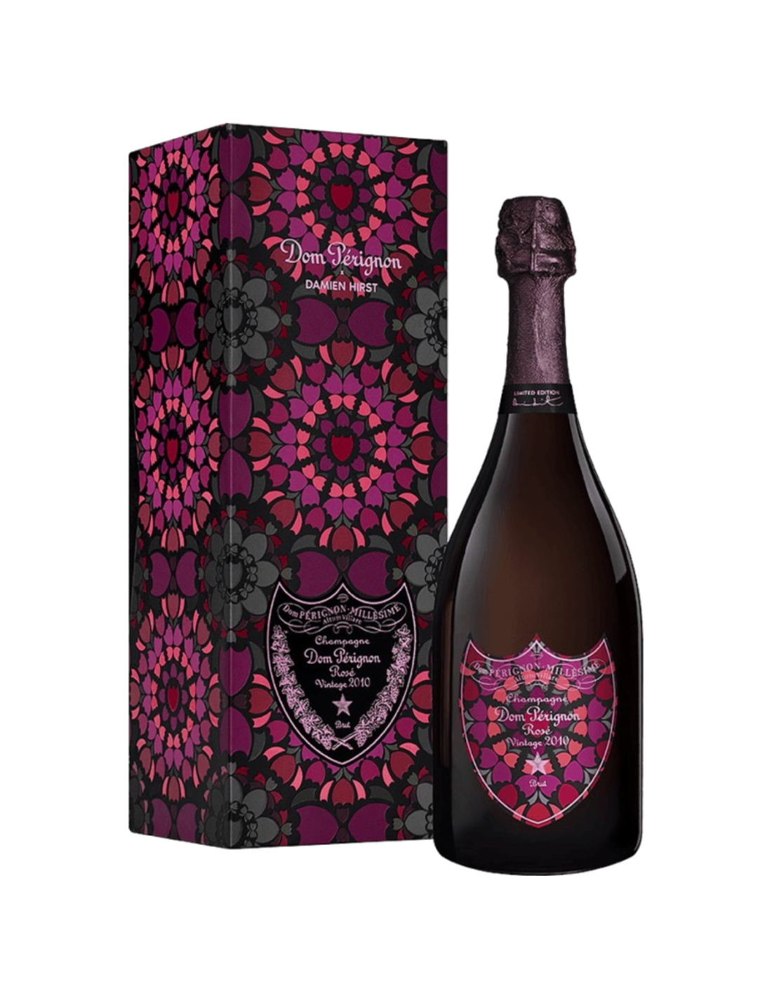 Dom Pérignon Rosé 2010 × Damien Hirst, édition limitée en coffret – bouteille Dom Pérignon