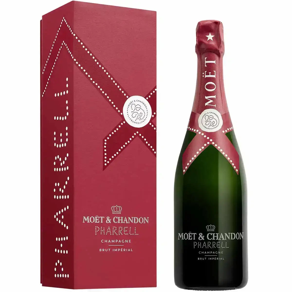 Champagne Moët & Chandon × Pharrell Williams, édition limitée habillage rouge, bouteille 75 cl – bouteille Moët & Chandon